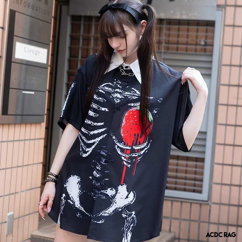 楽天市場】[半袖]タレストロベリー シャツ パンク ロック V系