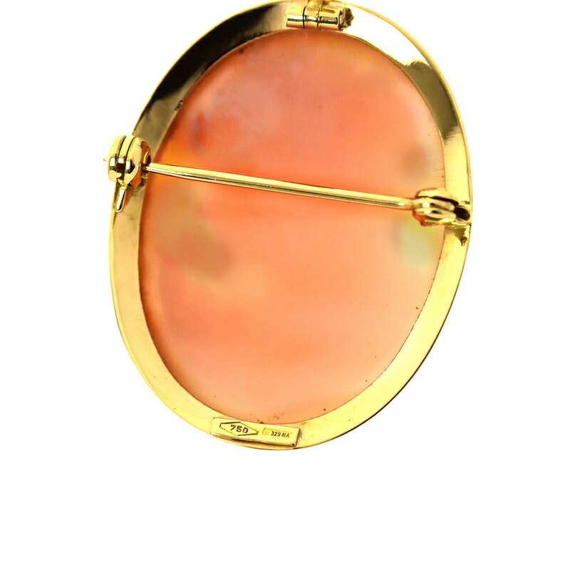 楽天市場】カメオ ブローチ 18金 K18YG イエローゴールド シェルカメオ