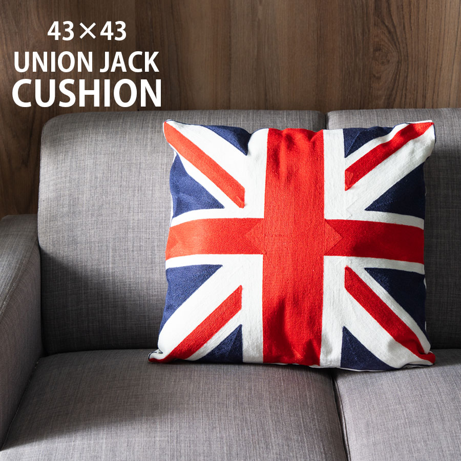 楽天市場】クッション 43×43cm おしゃれ イギリス国旗 ユニオン