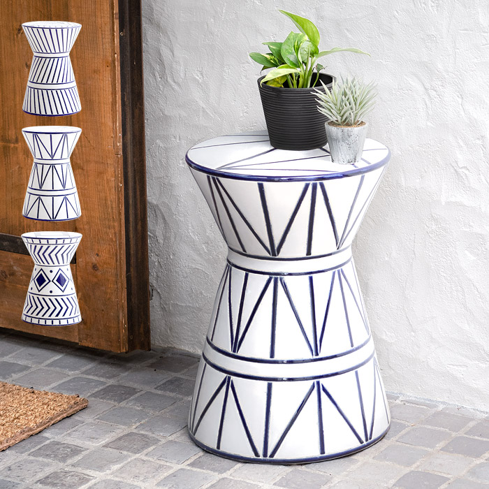 楽天市場】スツール おしゃれ 陶器 花台 飾り台 ガーデン エクステリア