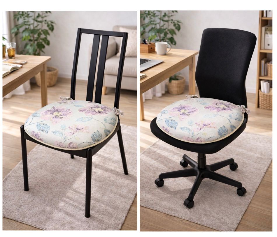 楽天市場】シートクッション 車 ひも付き いす用 馬蹄型 ダイニング