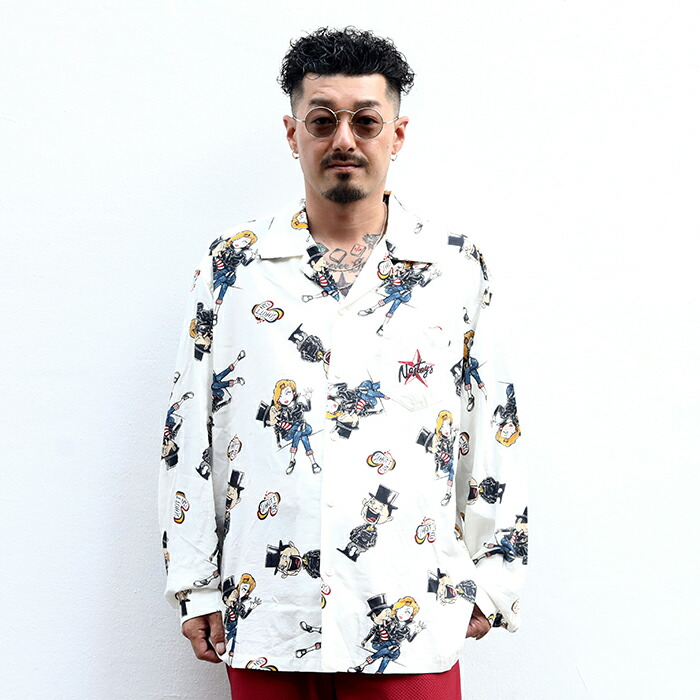 楽天市場】【限定】Schott×NASTOYS /「HAWAIIAN L/S SHIRT / WHITE
