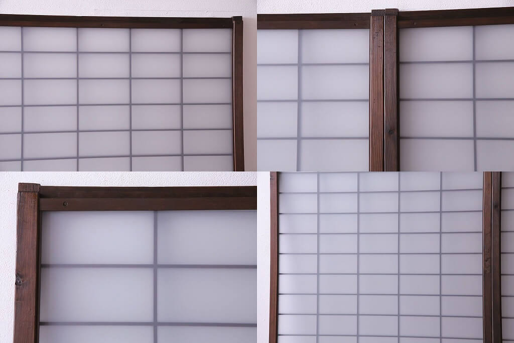 楽天市場】アンティーク建具 ガラス障子戸 2枚セット 昭和中期 格子戸