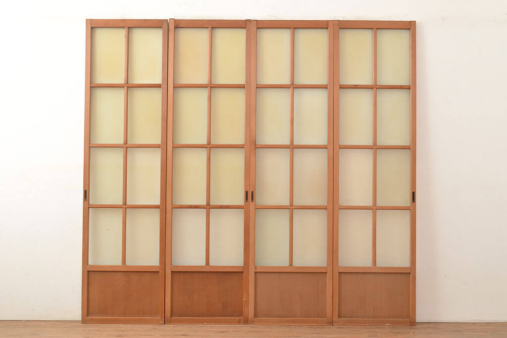 楽天市場】▽現状販売▽ アンティーク建具 すりガラス戸 4枚 セット