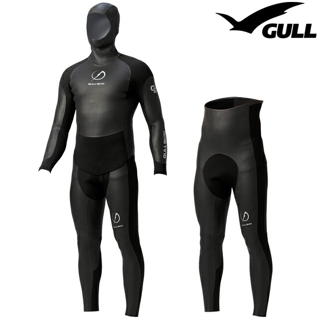 GULL 2mm ML スキンタッパー ウェットスーツ 黒/青 ハンガー付 GULL