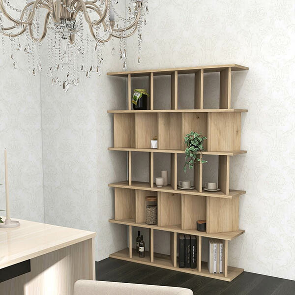 楽天市場】間仕切りシェルフ おしゃれ 自立式 本棚 オープンシェルフ