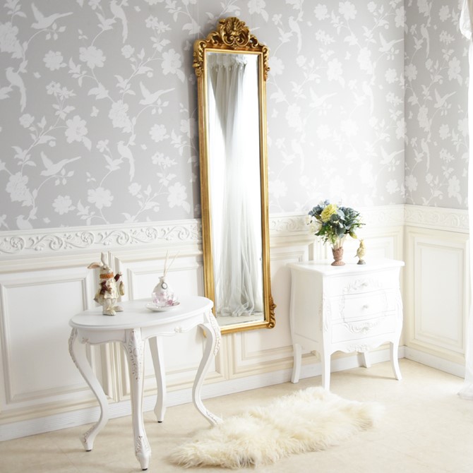 楽天市場】《決算☆10%OFFクーポン》 ミラー 鏡 姿見 全身鏡 ロココ調