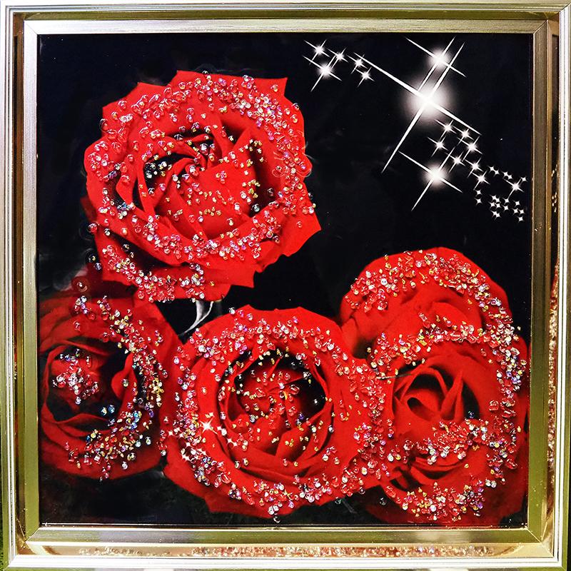 楽天市場】クリスタルアート 41x41cm ローズ194 アートパネル 薔薇