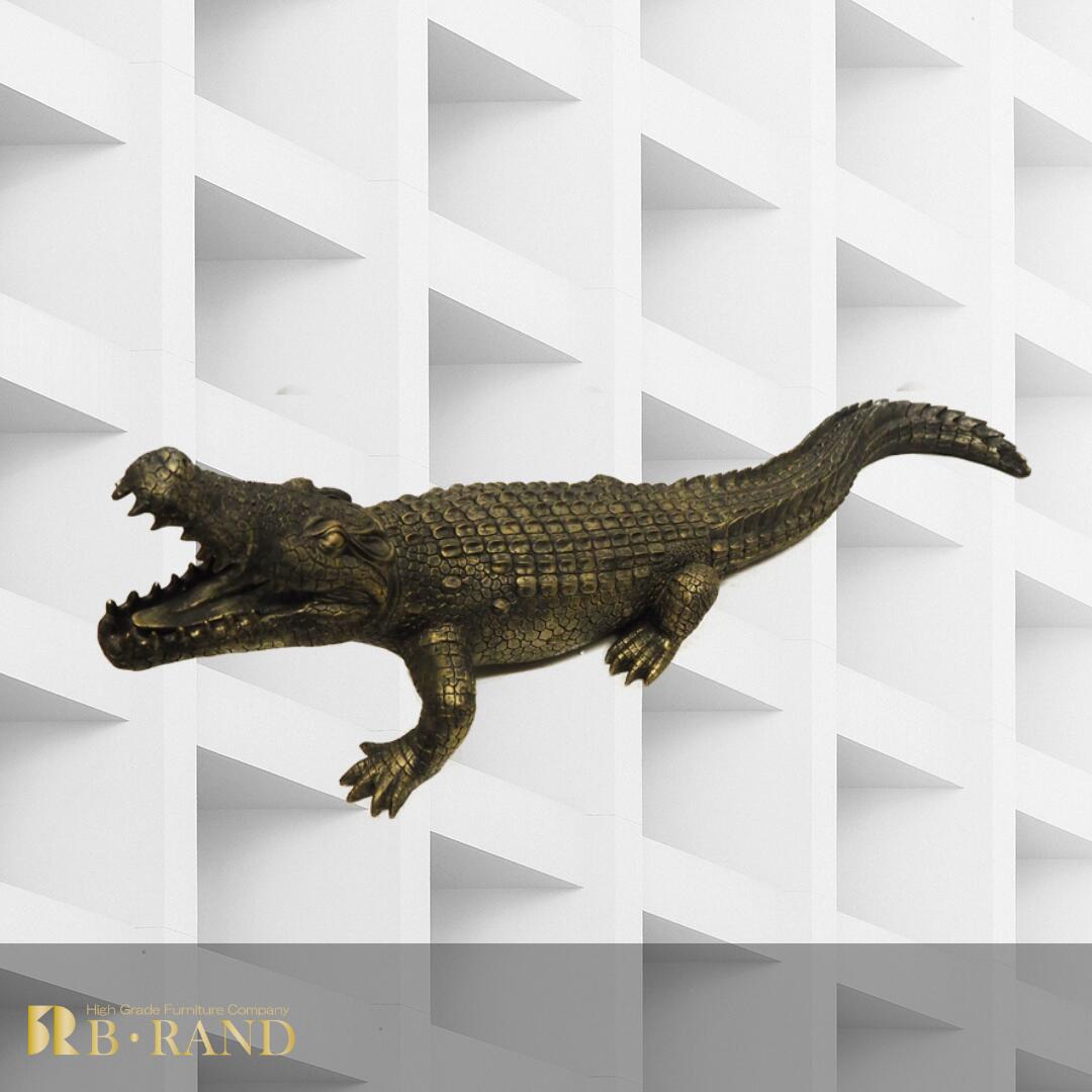 楽天市場】オブジェ 置物 ワニ クロコダイル ブロンズ おしゃれ