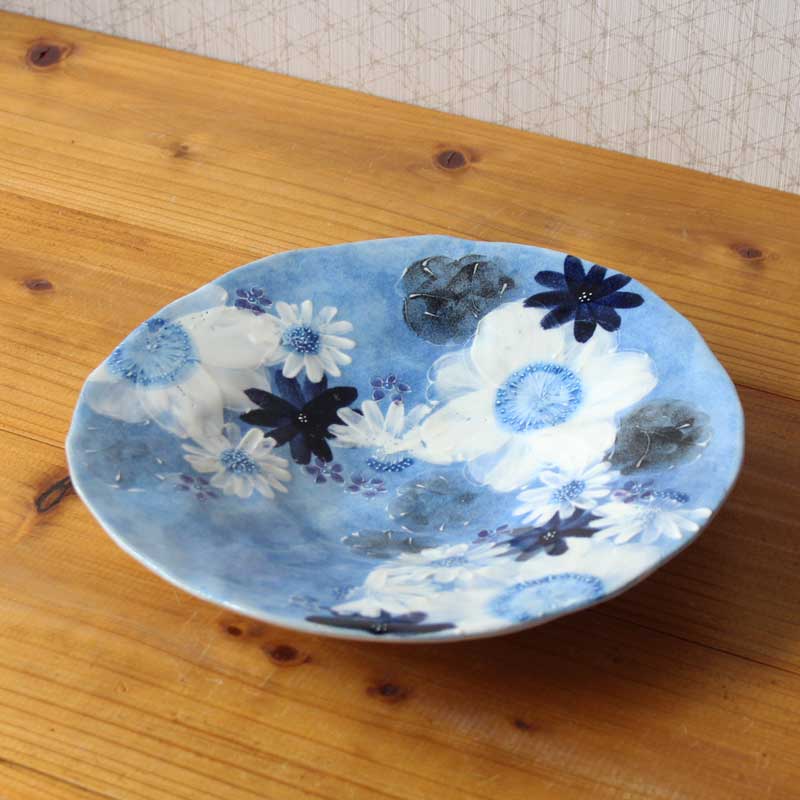 楽天市場】【藍彩白絵花 パスタ皿】瀬戸焼 和食器 食器 プレート