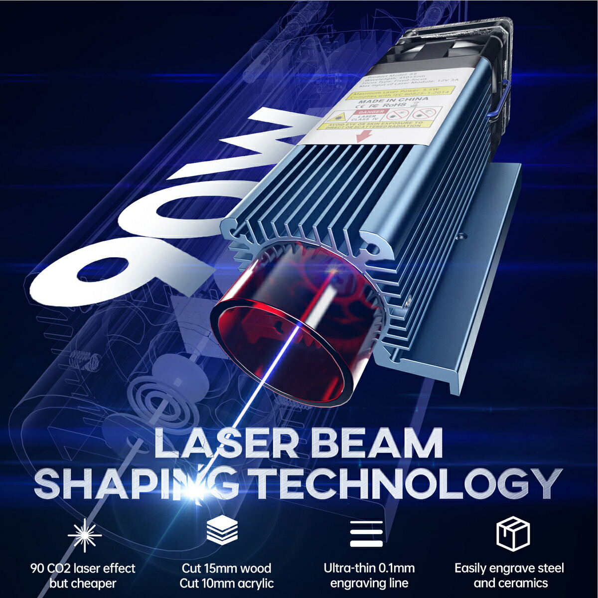 楽天市場】SCULPFUN S9 90W レーザー彫刻機 レーザー彫刻 レーザー