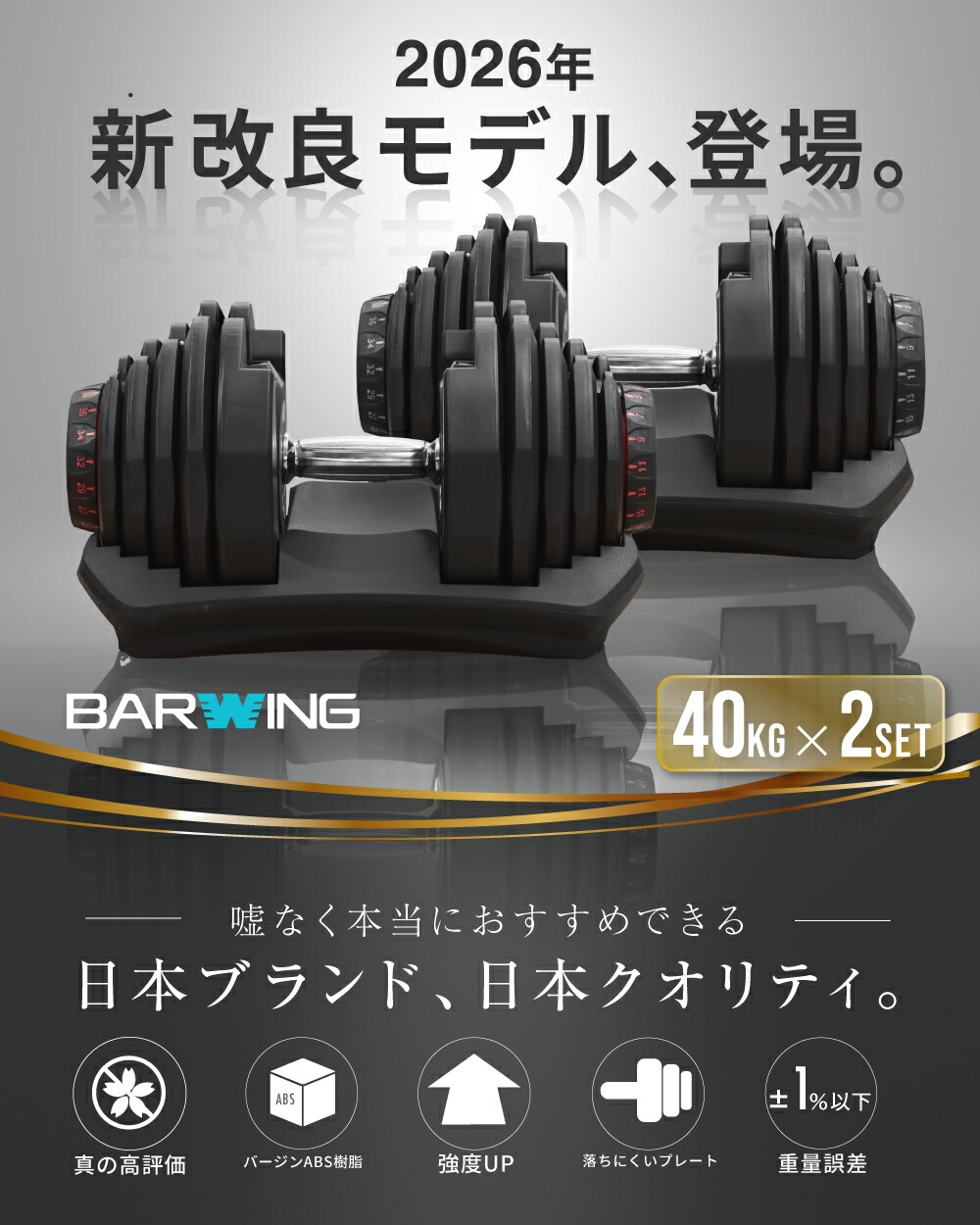 楽天市場】□3/11迄 最大3,000円OFF□ 可変式ダンベル 40kg 2個セット