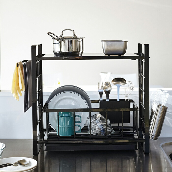 楽天市場】キッチンラック 《 山崎実業 シンク上伸縮システムラック用