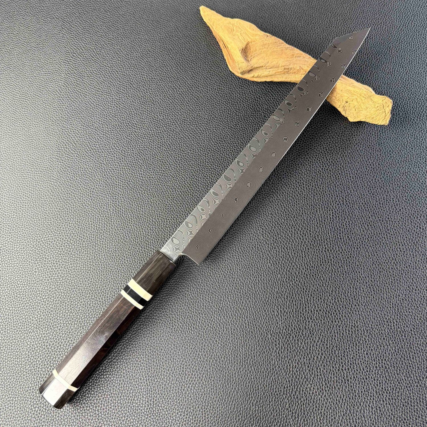 楽天市場】ダマスカス鋼 切付柳刃包丁 尺一（刃渡り330mm） 尺（刃渡り