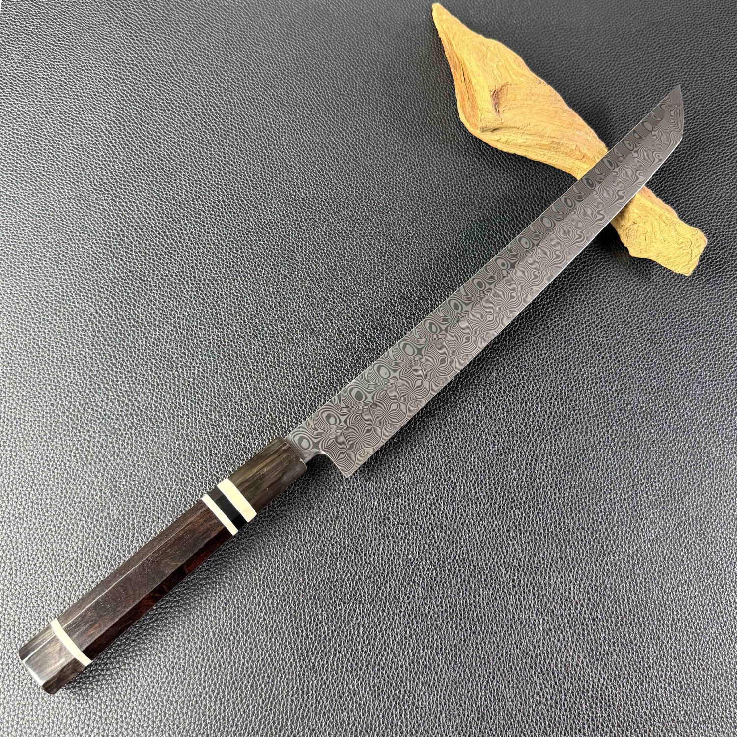 楽天市場】ダマスカス鋼 先丸柳刃包丁 尺一（刃渡り330mm） 尺（刃渡り