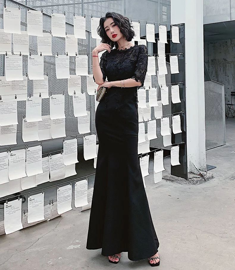 楽天市場】ウエディングドレス イブイングドレス 黒 パーティードレス