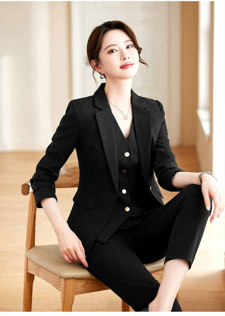 楽天市場】パンツスーツ セットアップ 全2色 【ジャケット+ベスト+