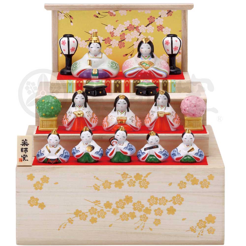 楽天市場】雛人形 コンパクト 陶器 小さい 可愛い ひな人形/ 染絵弥生