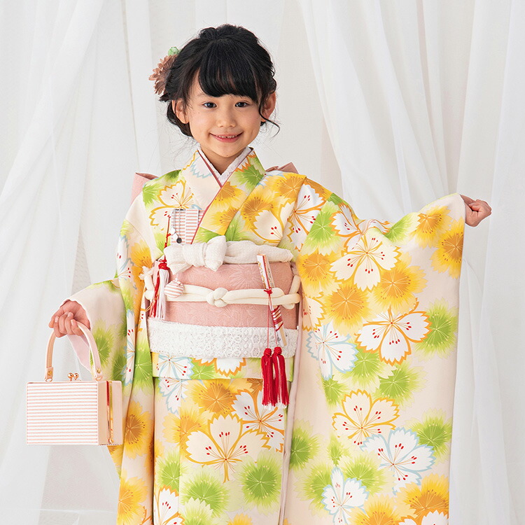楽天市場】七五三 着物 7歳 四つ身 単品 女の子 着付けマニュアル付き