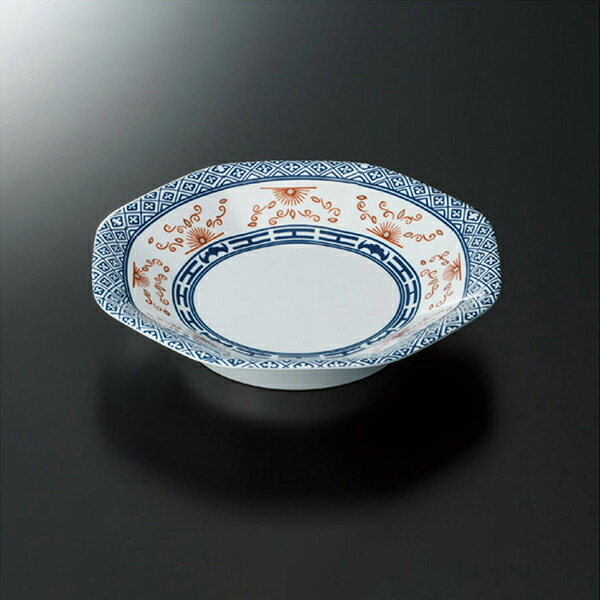 楽天市場】メラミン 蛍中華 八角皿 (187×187×H39mm) [CH-527] スリー