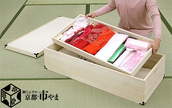 楽天市場】着物 収納ケース 桐衣装ケース 内盆付総桐 1段 衣裳ケース