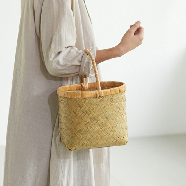 楽天市場】竹かごバッグ(一本手/楕円型/中サイズ/青竹/ふち・取手上質