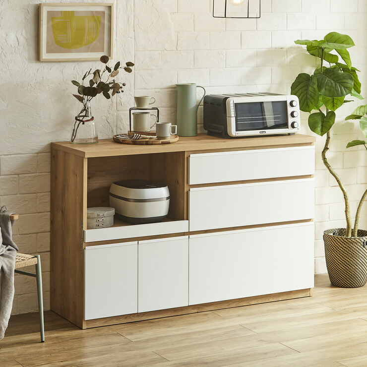 楽天市場】☆10%OFF☆ 食器棚ロータイプ キッチンカウンター 収納 完成