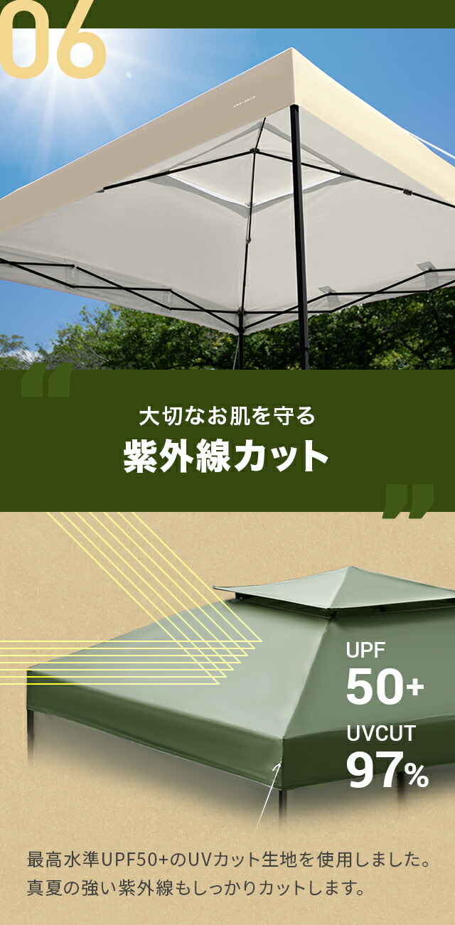 楽天市場】[本日P6倍] [3ヶ月保証] タープテント 3m ワンタッチタープ