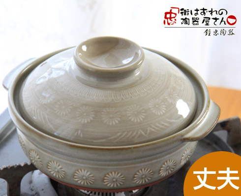 楽天市場】【土鍋】三島5.5号鍋(1人用）【萬古焼】【銀峯三島】【味噌