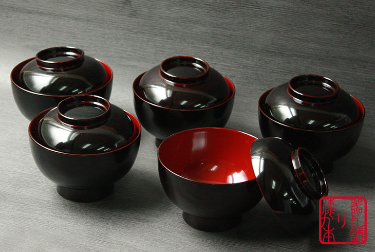 楽天市場】【2点で5％OFFクーポン配布中】 雑煮椀 フタ付き 黒塗り内朱