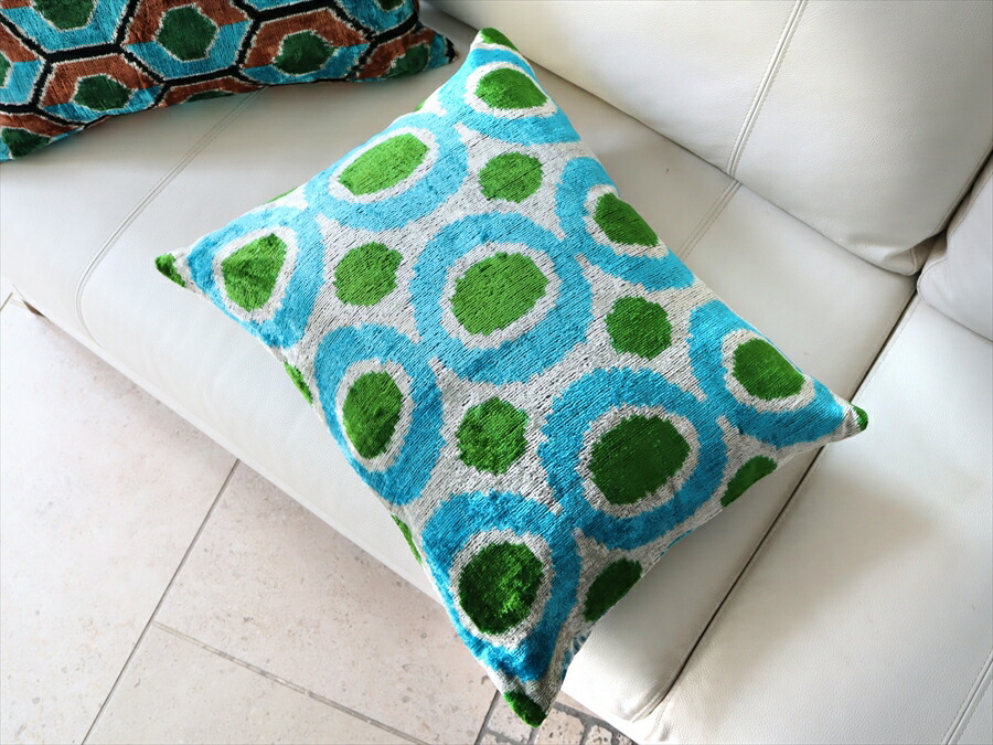 楽天市場】アトラス(イカット・絣) クッションカバー ウズベキスタン