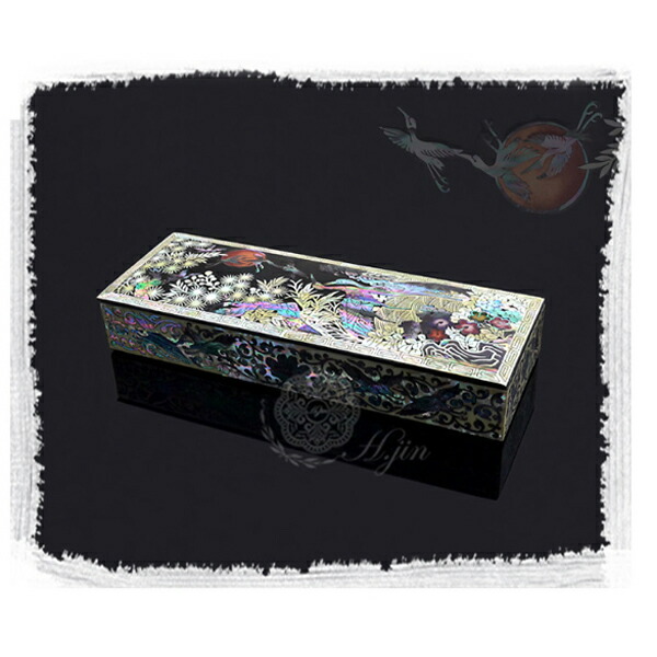 楽天市場】韓国螺鈿 螺鈿漆器 筆箱 小物入れ 鶴 韓国伝統 韓国