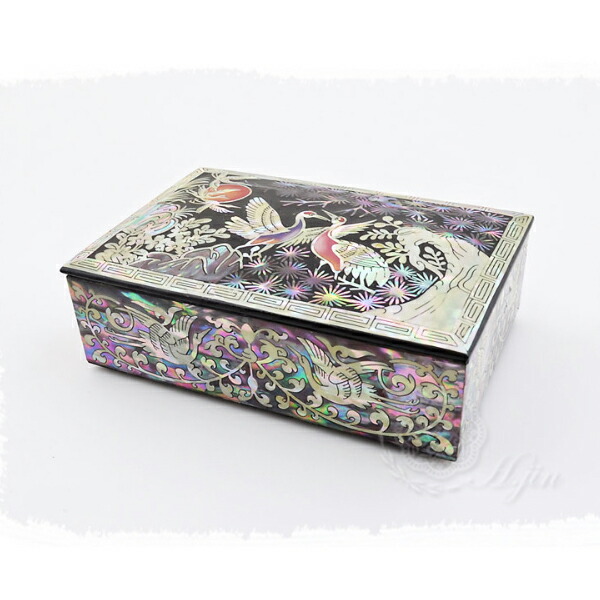 楽天市場】韓国螺鈿 螺鈿漆器 名刺入れ 小物入れ 松の木 鶴 韓国伝統