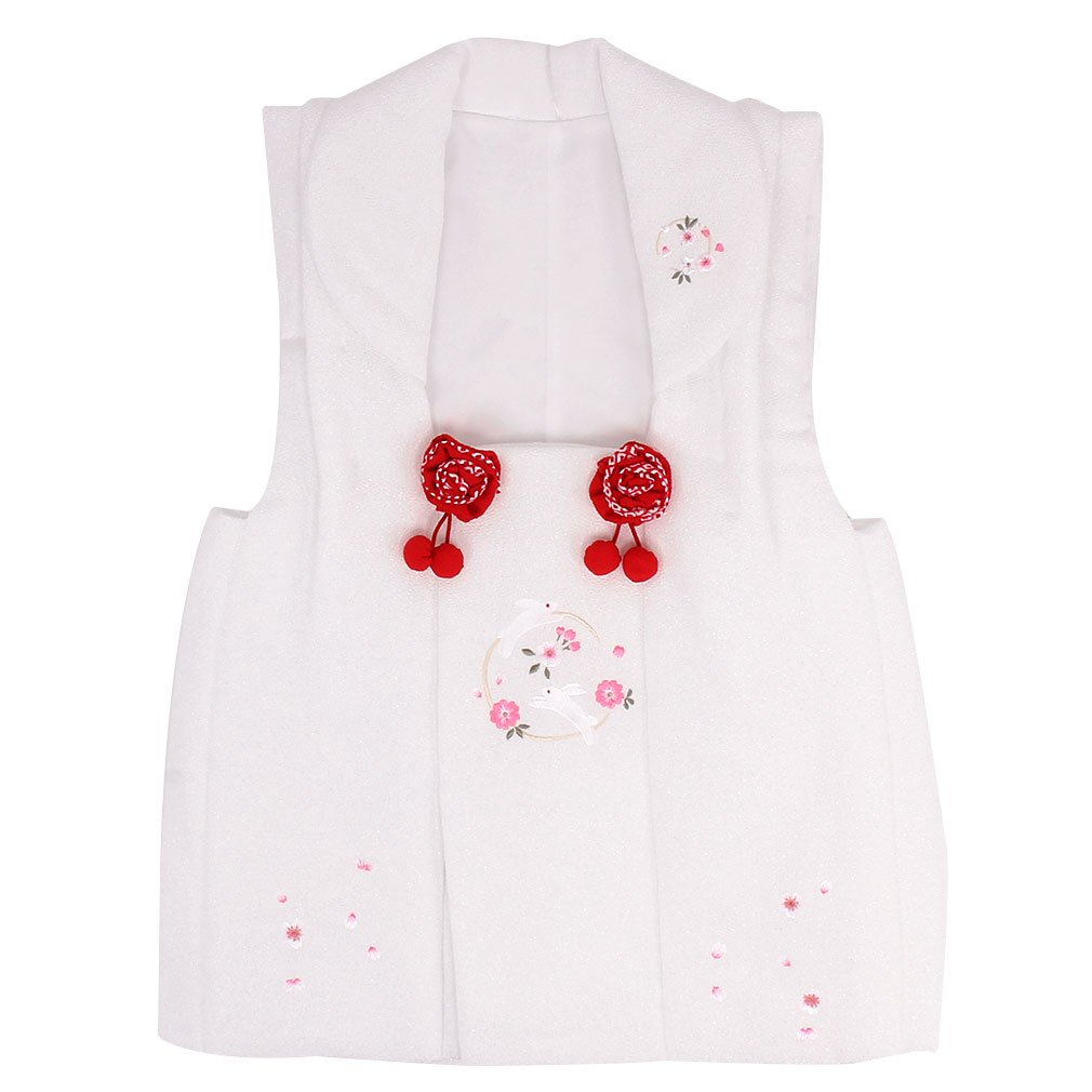 楽天市場】七五三 着物 3歳 女の子 被布 単品 ウサギ 桜刺繍 地紋入り