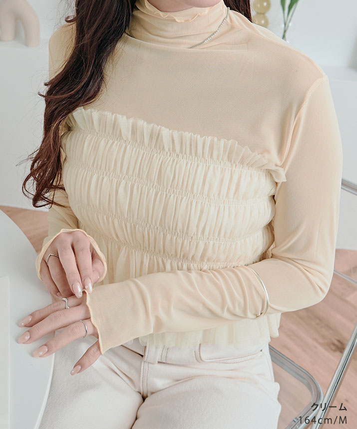 楽天市場】トップス《シアーメッシュハイネックトップス》全15色 3