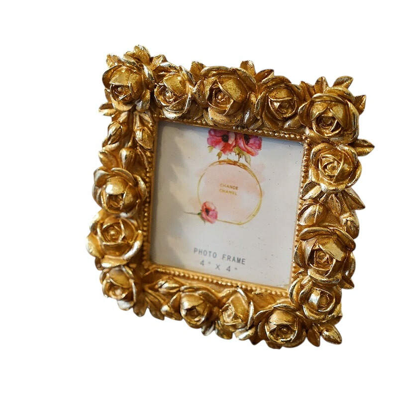 楽天市場】薔薇のフォトフレーム ローズ ゴールド 写真立て スクエア