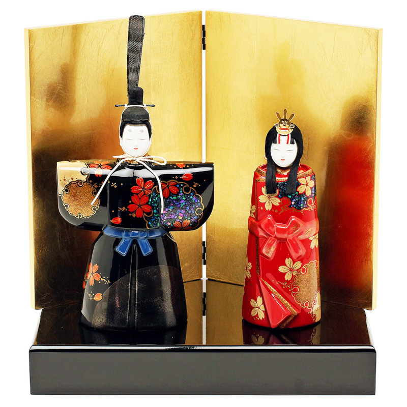 楽天市場】雛人形 ひな人形 おしゃれ 立雛 立ち雛 親王飾り 漆器の