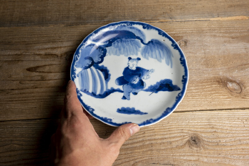 楽天市場】骨董○古伊万里染付唐子人形文皿○江戸後期-19世紀 | 前磁器