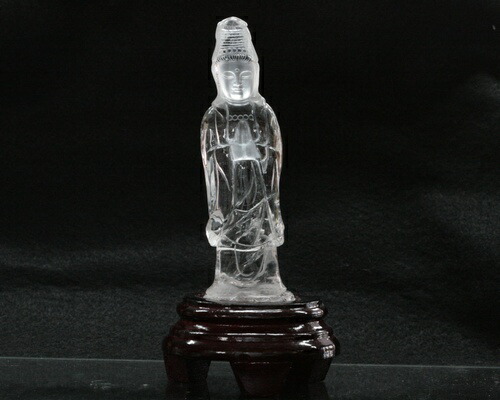 楽天市場】天然水晶観音彫り置物｜パワーストン水晶 観音様 置物