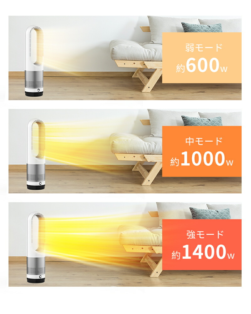 楽天市場】セラミックヒーター ファンヒーター スリム タワーファン 省