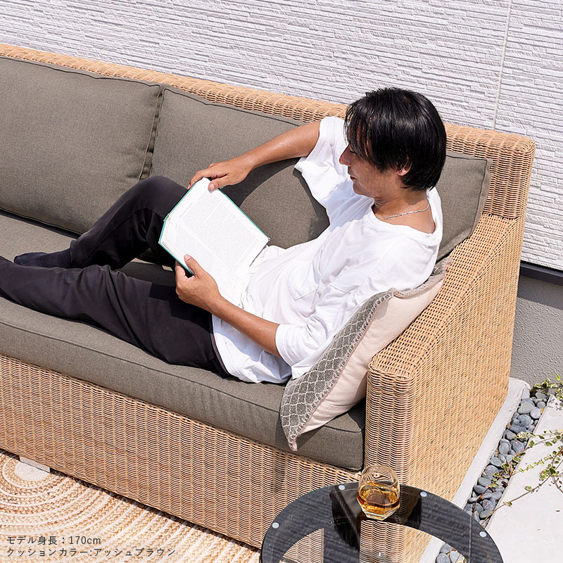 楽天市場】開梱設置無料 アウトドアソファ 3人掛け 200cm幅 ナチュラル