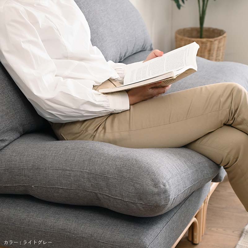 ラタン風コーナーソファ ダークグレー