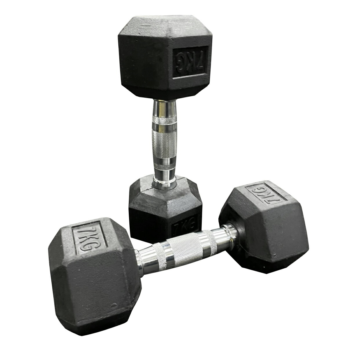 楽天市場】ラバー ヘックス ダンベル 7kg × 2個 セット バーベル