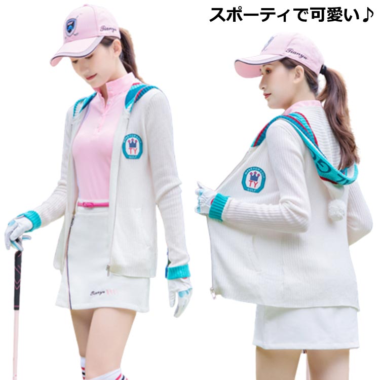 楽天市場】ゴルフウェア ジップアップニットパーカー ゴルフウェア