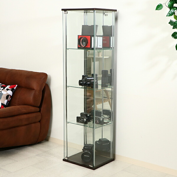 楽天市場】収納家具 ガラスコレクションケース 4段 背面ミラー付き