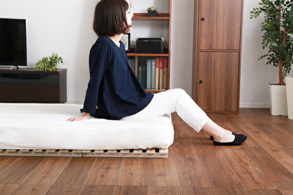 楽天市場】すのこベッド ダブル 2つ折り式 桐 桐すのこ ダブルサイズ