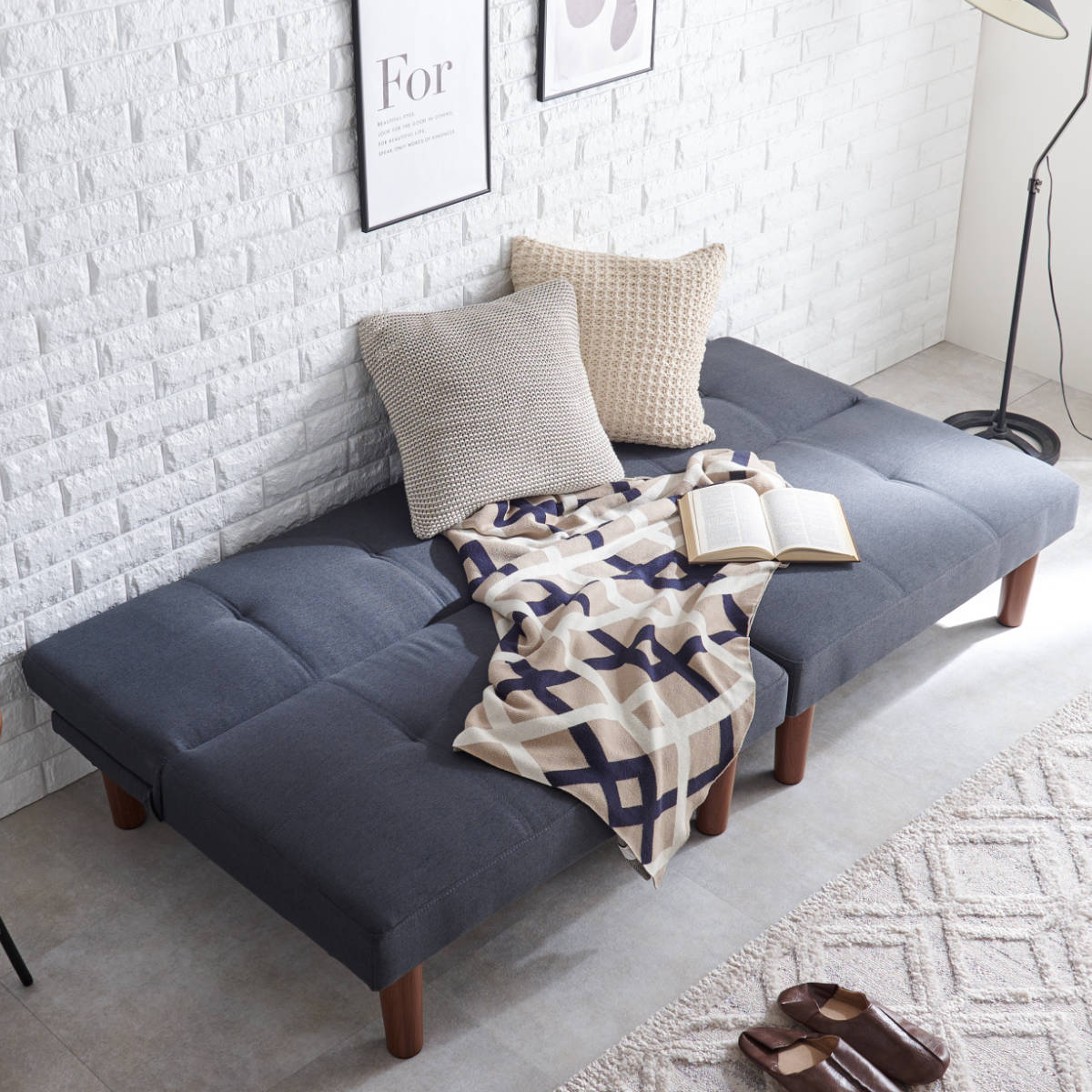 楽天市場】ソファベッド 幅176cm セパレート レザー調 ファブリック