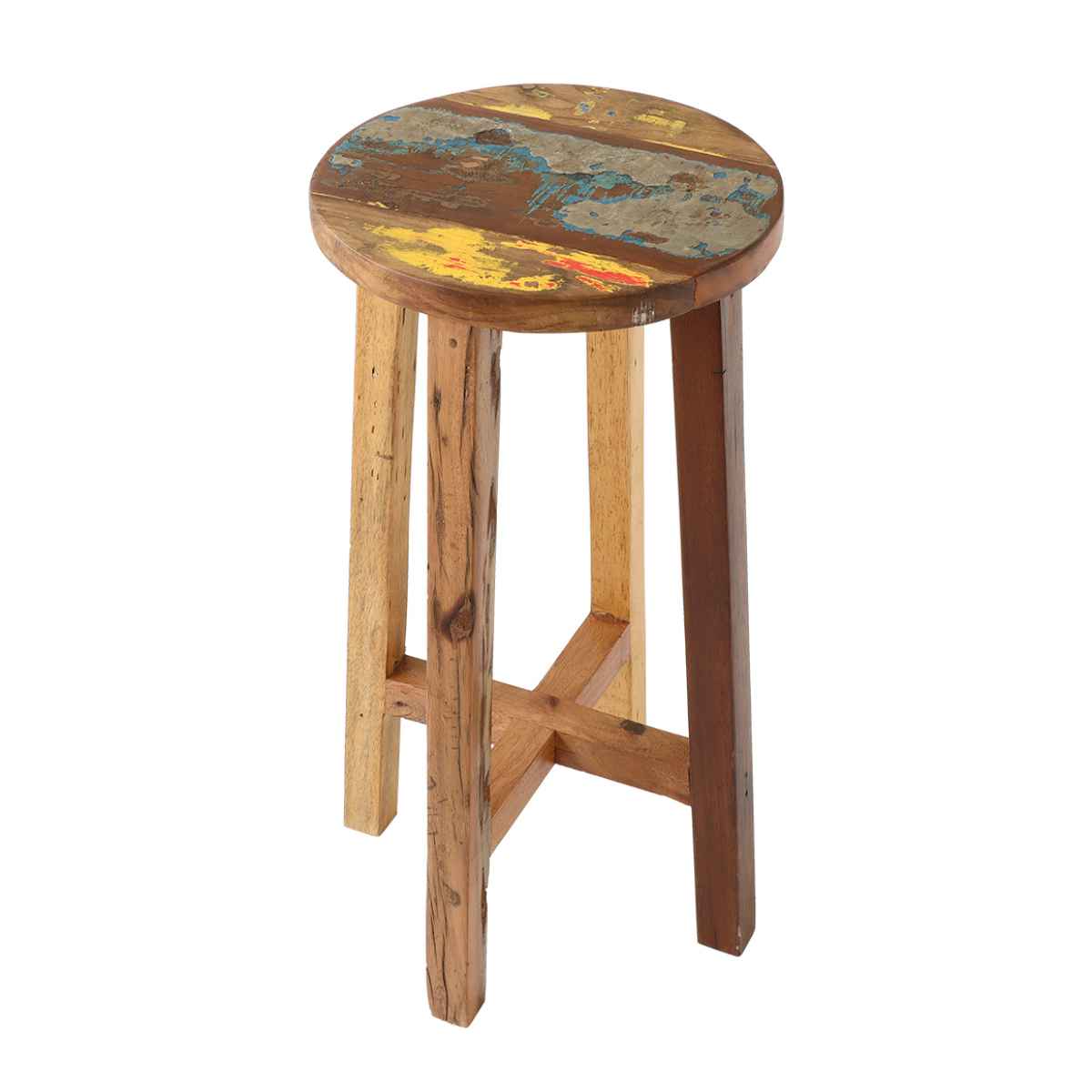 楽天市場】ラウンドハイスツール ボート古材 高さ70cm 木製 （ 送料