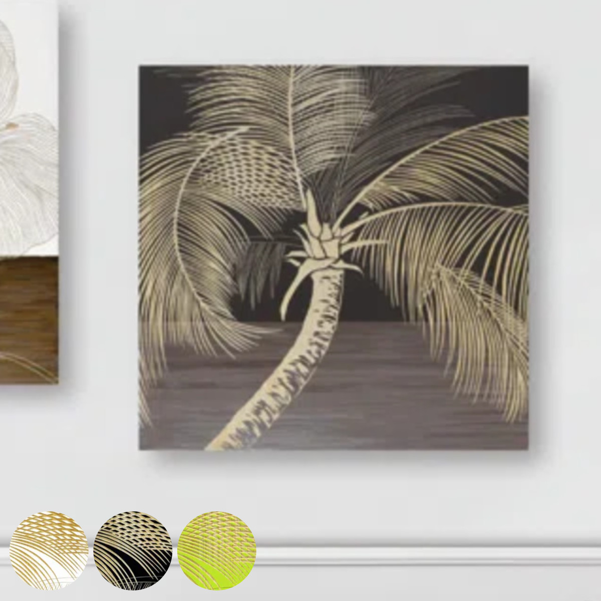 楽天市場】アートパネル ウッドスカルプチャーアート 60×60cm パーム
