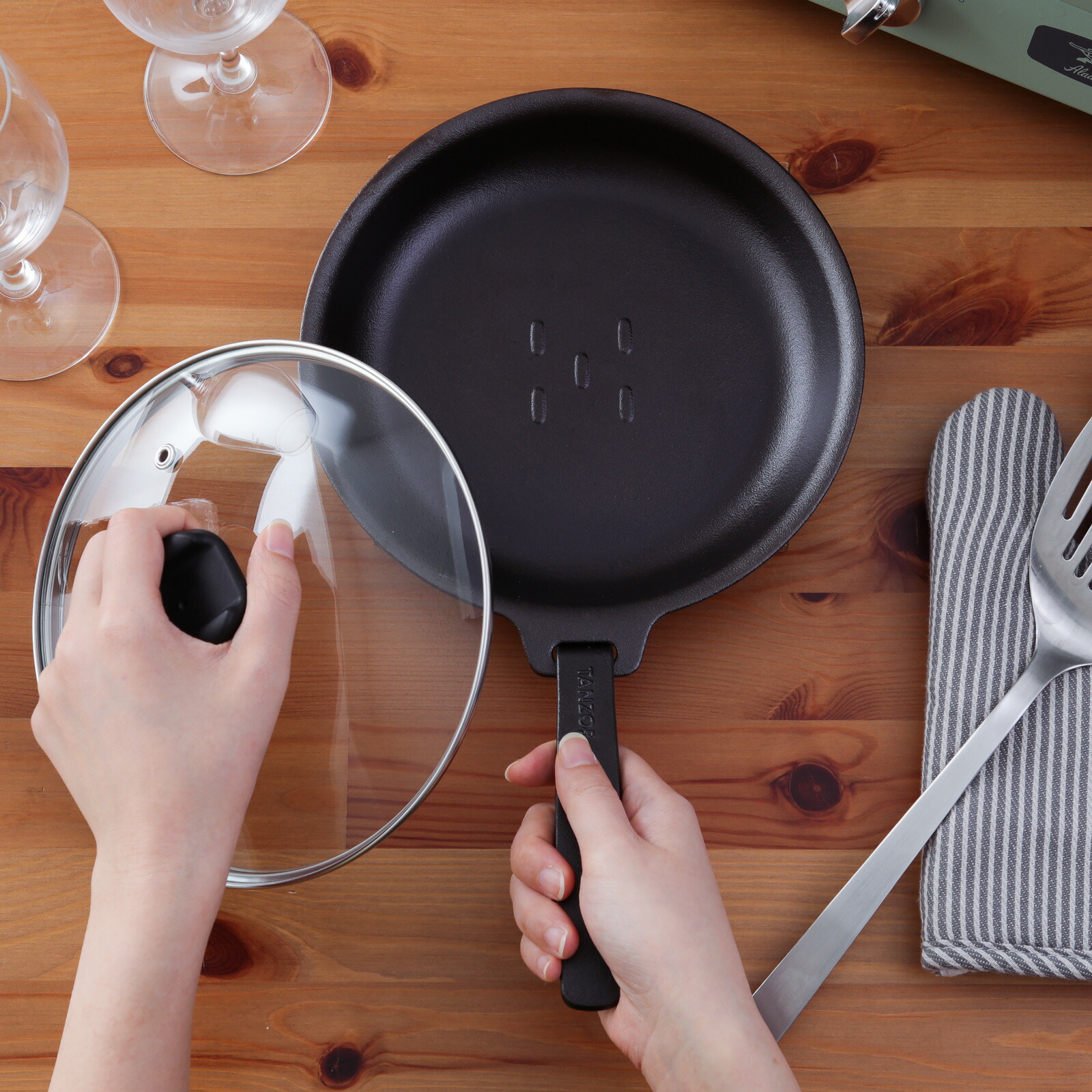 楽天市場】ヤマコー TANZO5 20cm ガラス蓋 たん造 鉄フライパン20cm